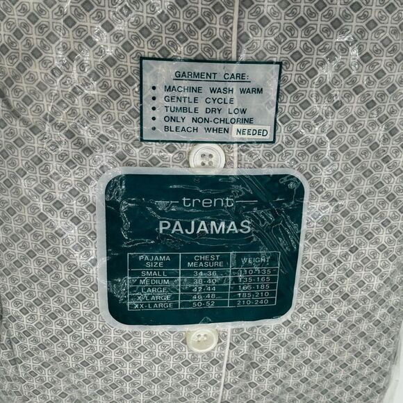 Trent Vintage Flannel Pajamas in Gray size XL NWT - Picture 5 of 6